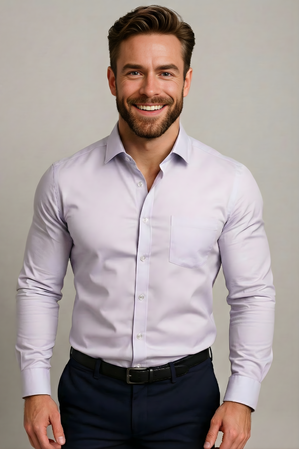 Men's Long Sleeve Button Down Dress Shirt