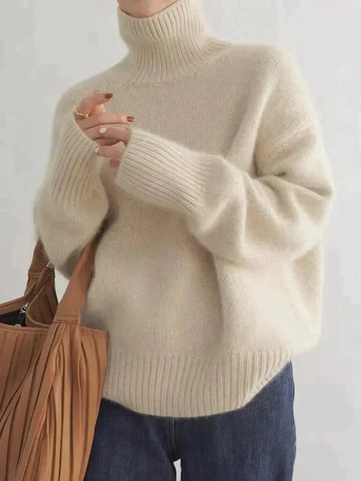 Women's Oversized Turtleneck Knit Sweater