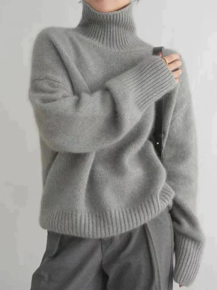 Women's Oversized Turtleneck Knit Sweater