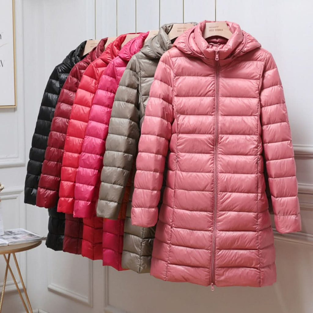 Women's Long Hooded Quilted Puffer Coat