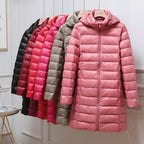 Women's Long Hooded Quilted Puffer Coat