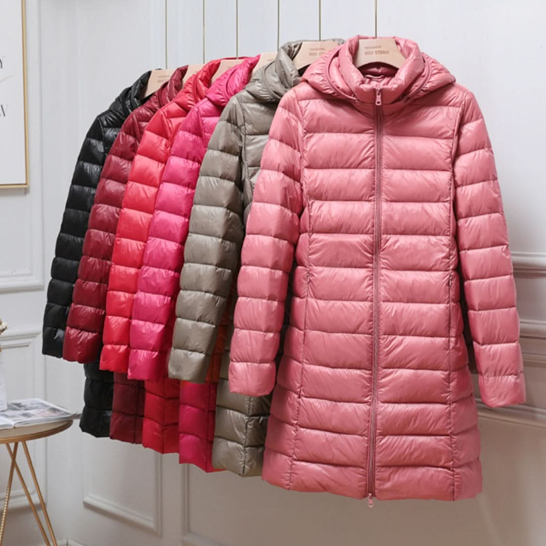 Women's Long Hooded Quilted Puffer Coat