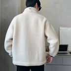 Men's Teddy Zip-Up Jacket with Stand Collar