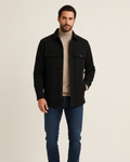 Men's Button-Up Overshirt Jacket With Chest Pockets