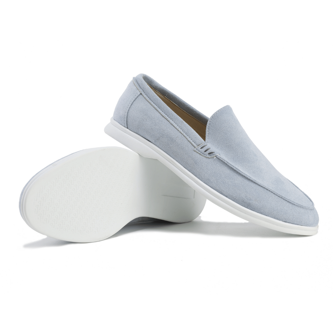 Men's Suede-Look Slip-On Loafers with Contrast Soles