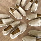 Men's Suede-Look Slip-On Loafers with Contrast Soles