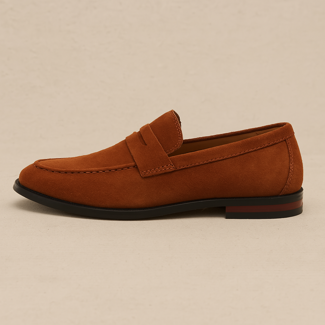 Men's Classic Penny Loafers with Moc-Toe Stitching