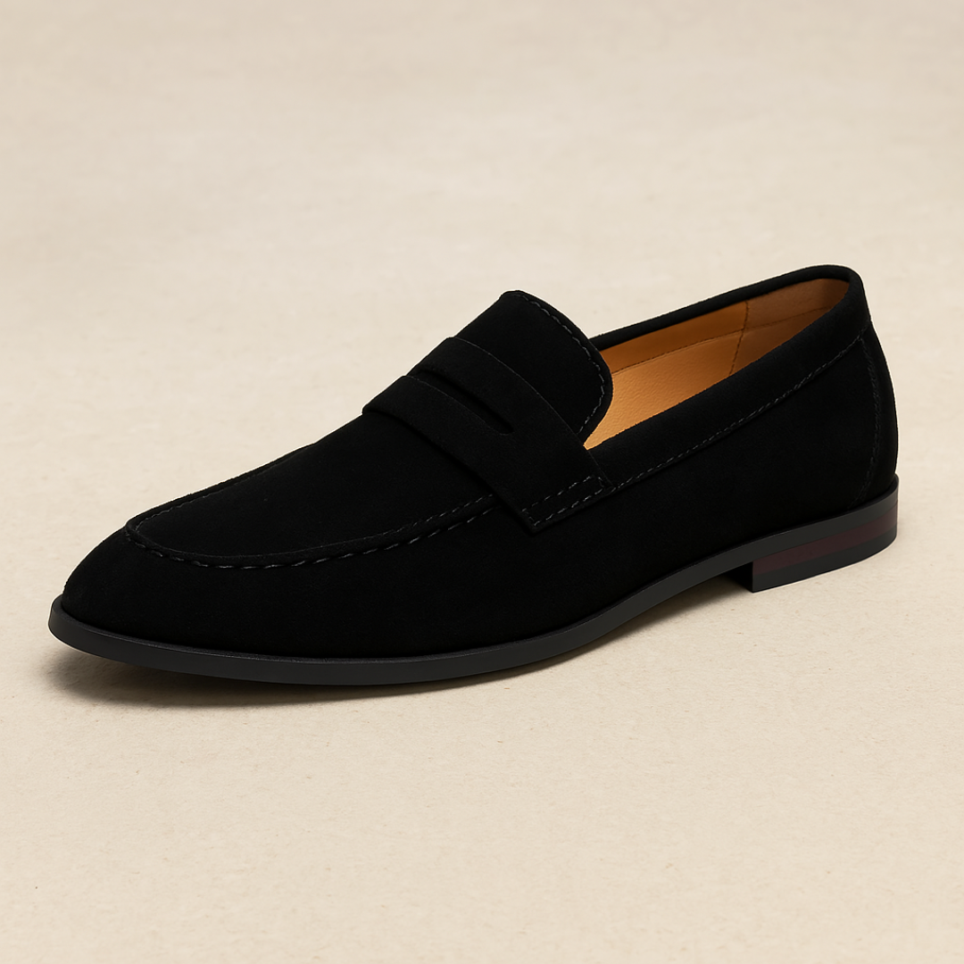 Men's Classic Penny Loafers with Moc-Toe Stitching