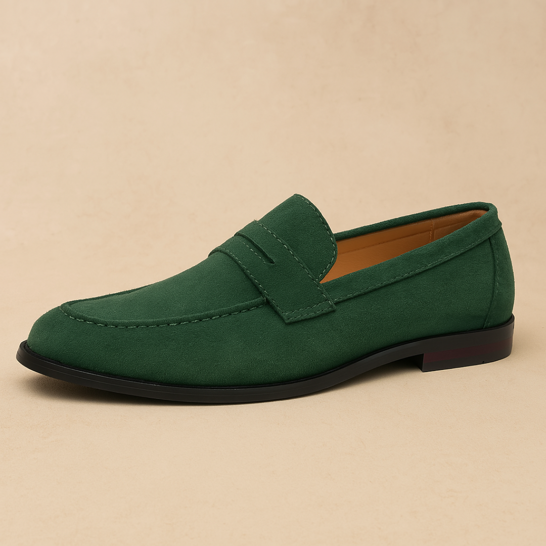 Men's Classic Penny Loafers with Moc-Toe Stitching