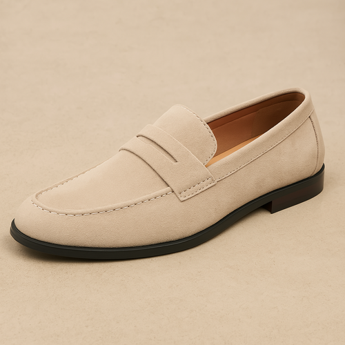 Men's Classic Penny Loafers with Moc-Toe Stitching
