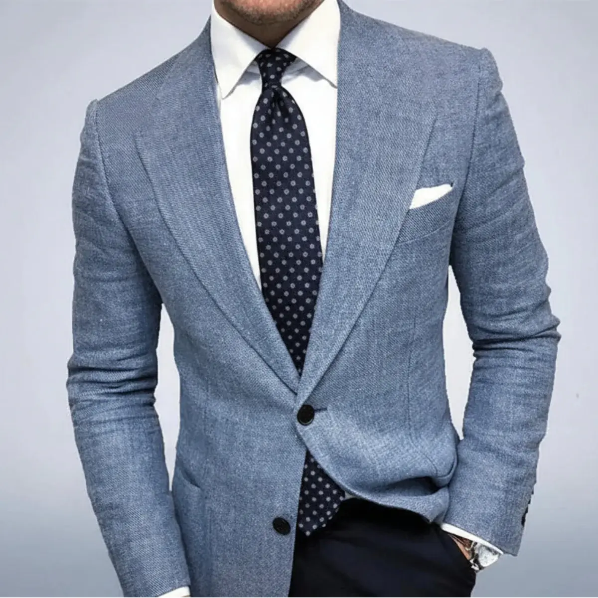 Men's Tailored Blazer with Notched Lapels