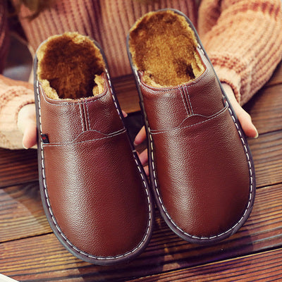 Men's Plush-Lined Slip-On House Slippers