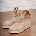 Women's Espadrille Wedge Heels with Ankle Strap