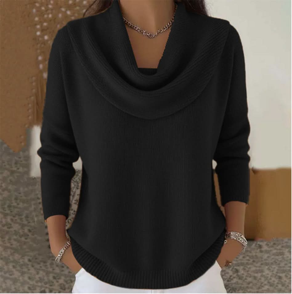 Women's Draped Cowl Neck Knit Sweater