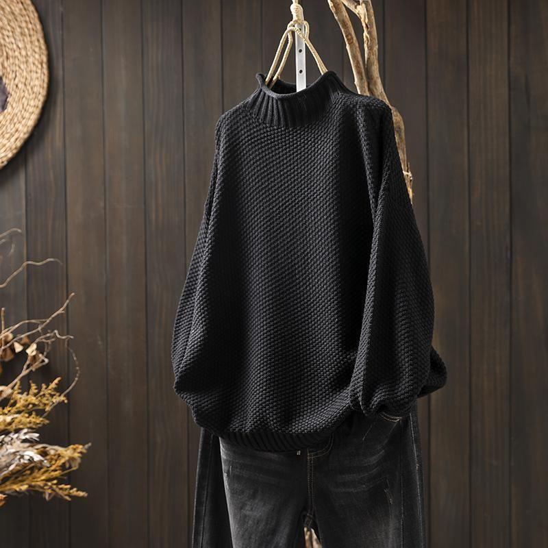 Women's Chunky Knit Turtleneck Oversized Sweater