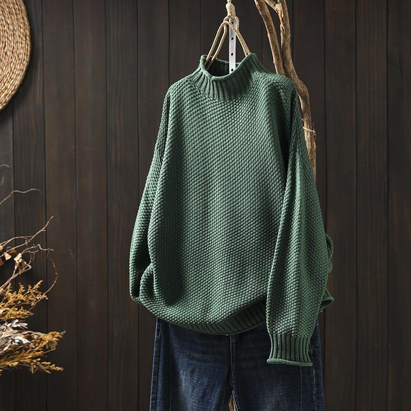 Women's Chunky Knit Turtleneck Oversized Sweater