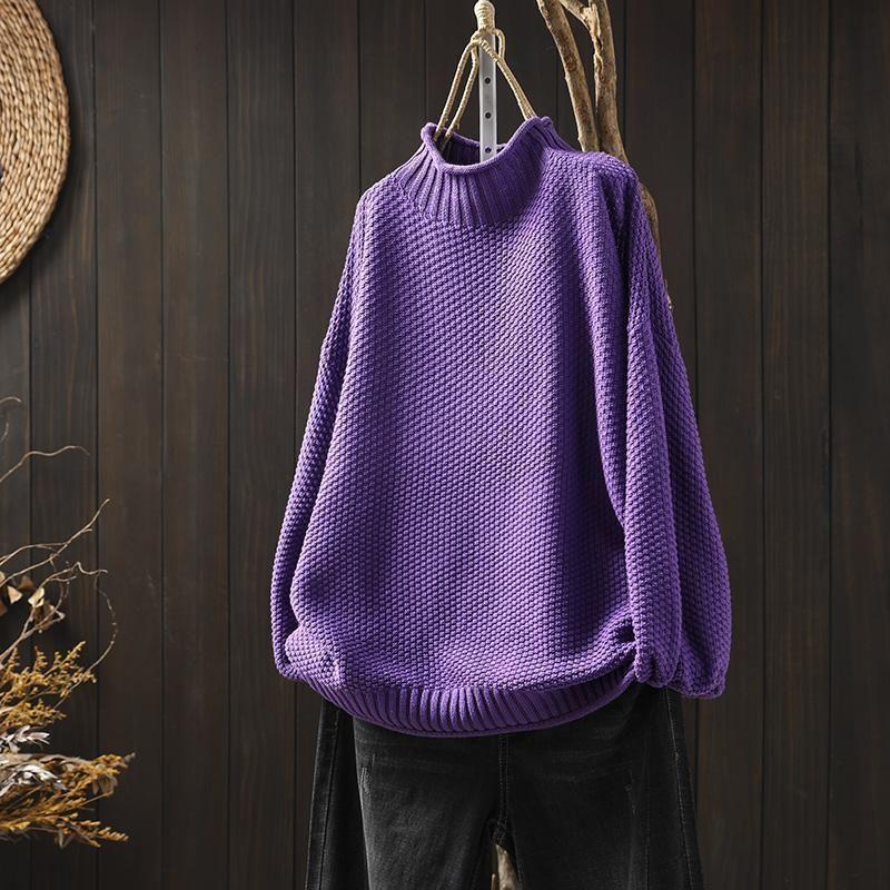 Women's Chunky Knit Turtleneck Oversized Sweater