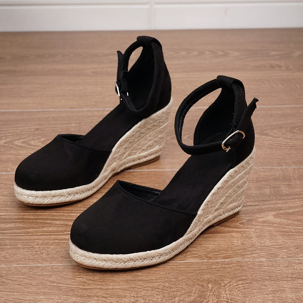 Women's Espadrille Wedge Heels with Ankle Strap