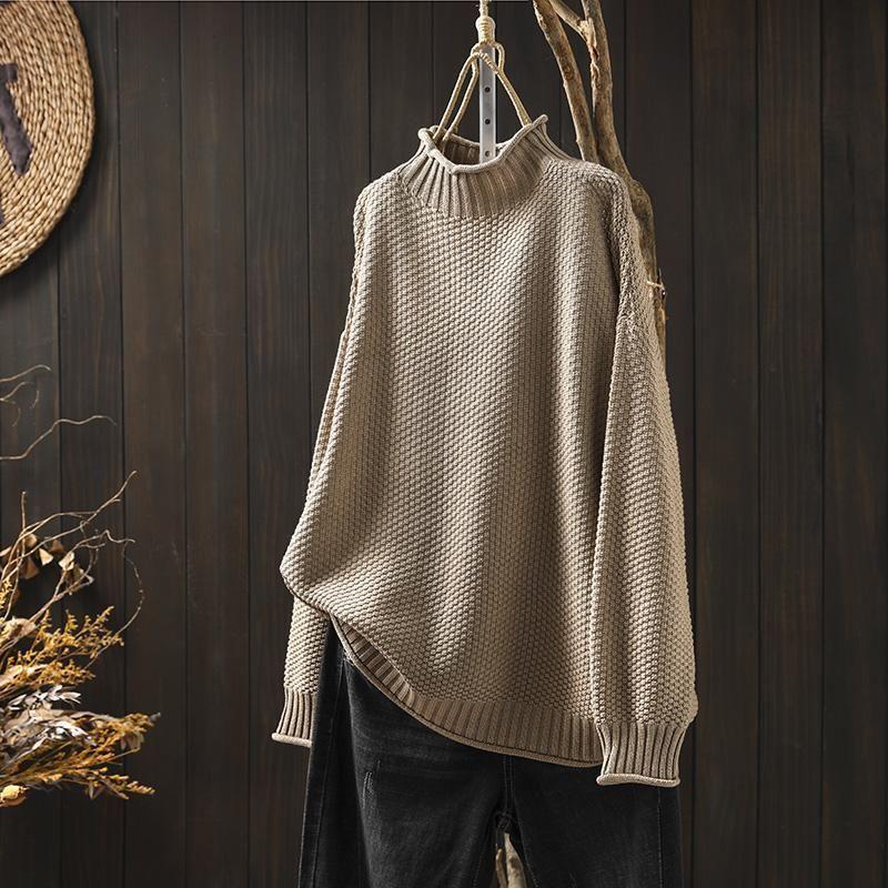 Women's Chunky Knit Turtleneck Oversized Sweater