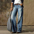 Women's Vintage Wide-Leg Jeans with Faded Finish