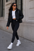Women's Cropped Quilted Puffer Jacket