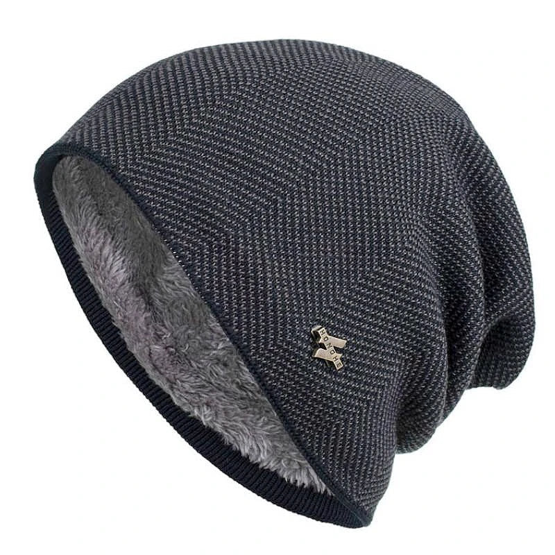 Men's Fleece-Lined Slouchy Knit Beanie