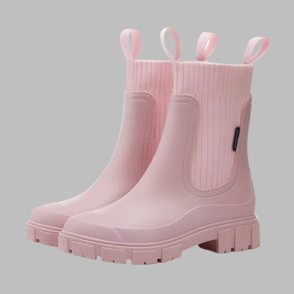 Women's Chelsea Rain Boots with Chunky Sole