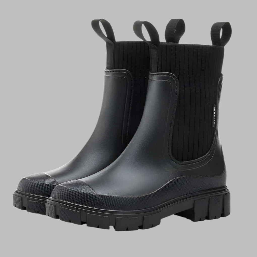 Women's Chelsea Rain Boots with Chunky Sole