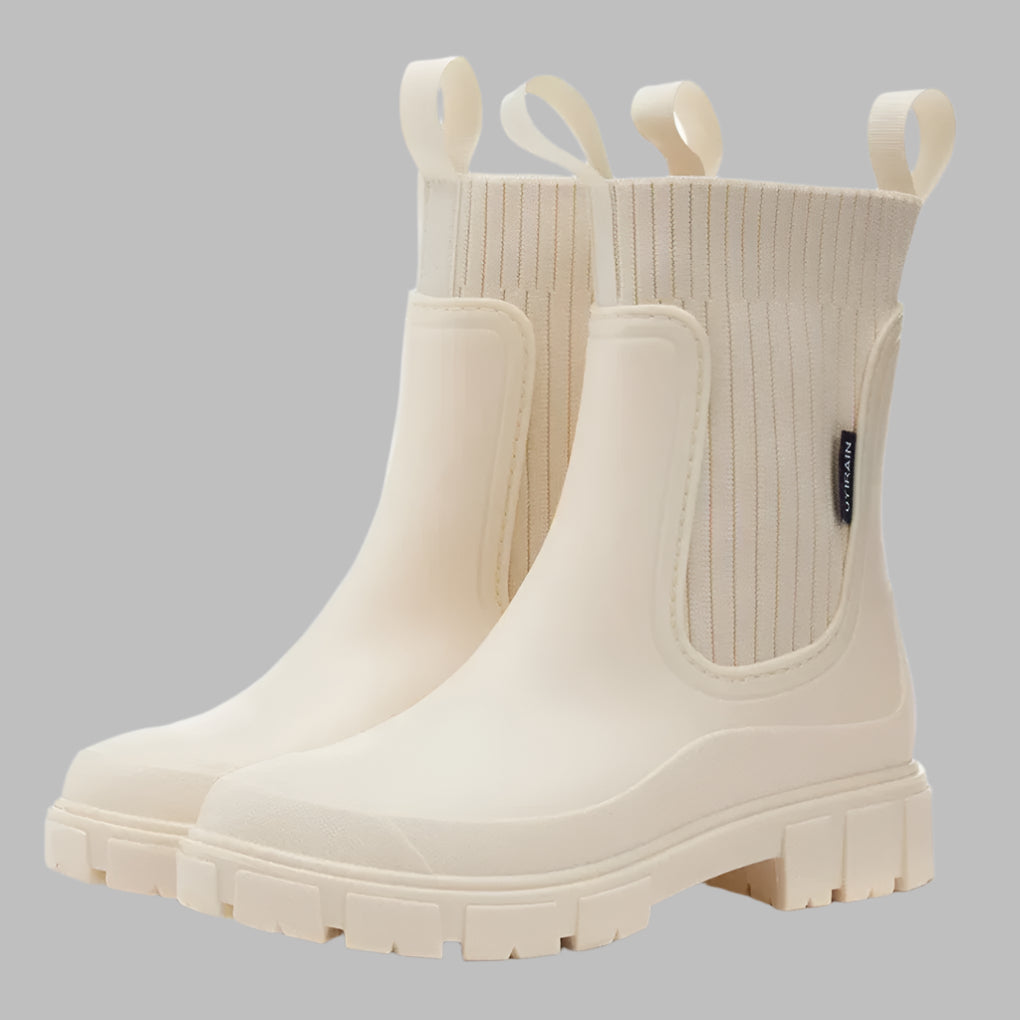 Women's Chelsea Rain Boots with Chunky Sole