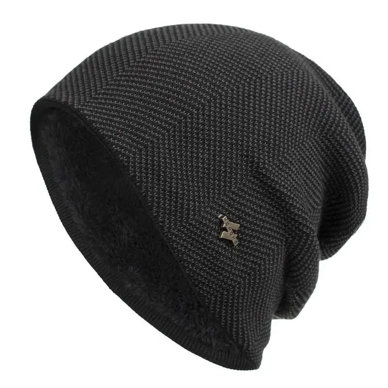 Men's Fleece-Lined Slouchy Knit Beanie