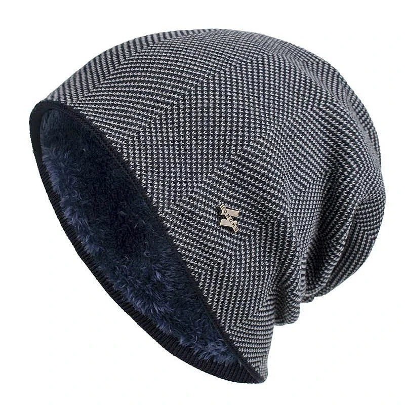 Men's Fleece-Lined Slouchy Knit Beanie