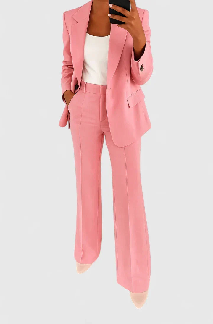 Women's Tailored Blazer and Wide Leg Pants Set