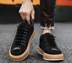 Men's Casual Lace-Up Sneakers with Textured Uppers
