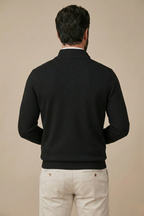 Men's Quarter-Zip Pullover Sweater With Stand Collar