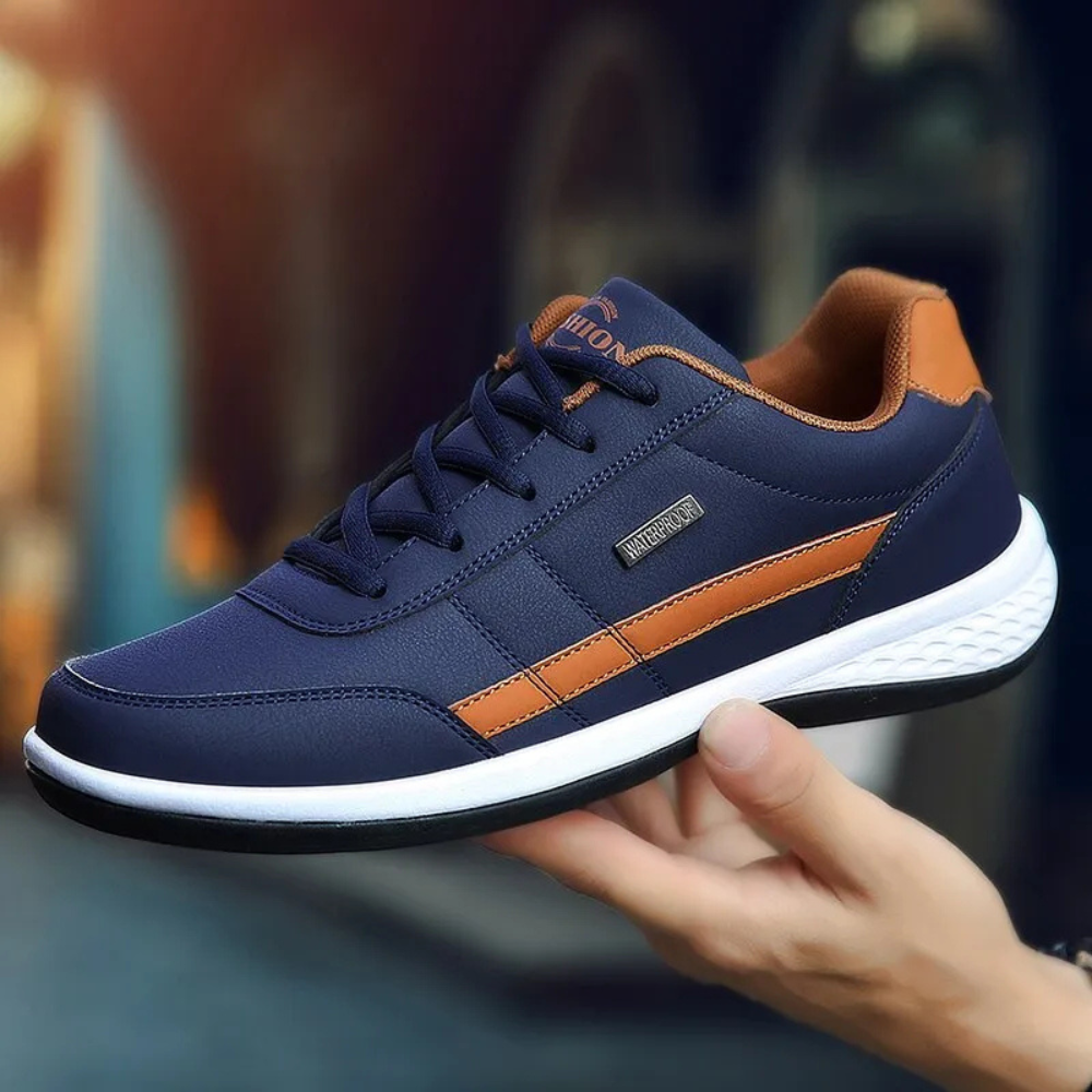 Men's Lace-Up Casual Sneakers with Textured Panels