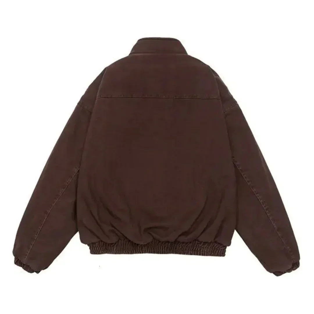 Men's Fleece-Lined Zip-Up Bomber Jacket