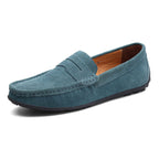 Men's Suede-Look Penny Loafers with Moc Toe