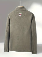 Men’s Full Zip Fleece Jacket with Stand Collar