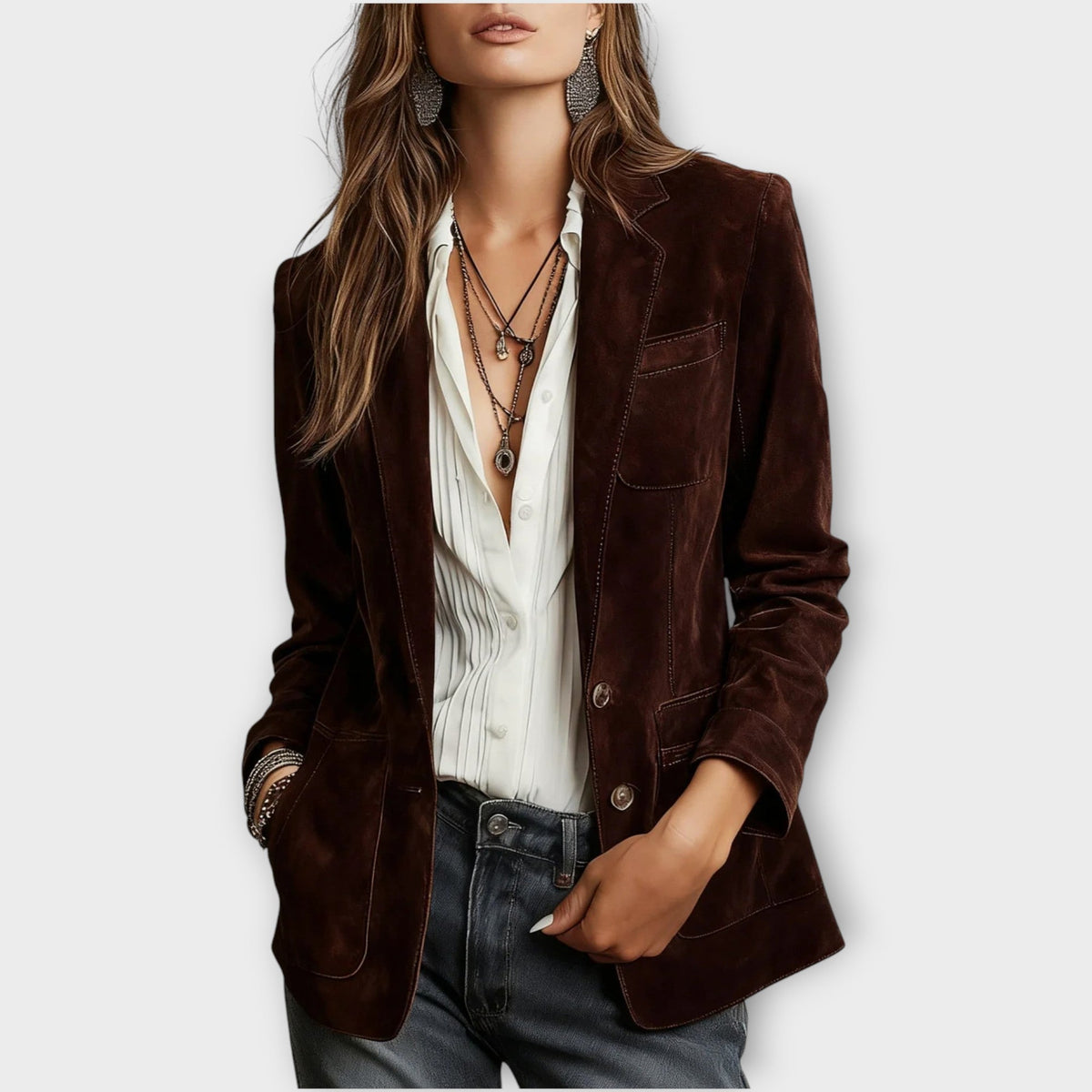 Women’s Vintage Blazer with Button Front