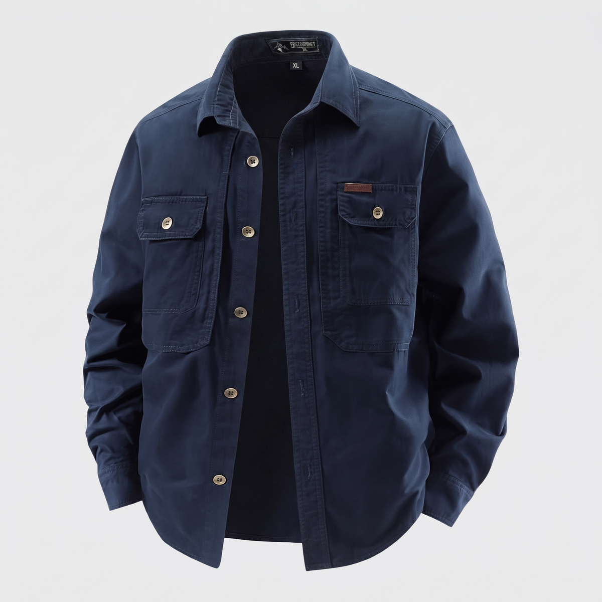 Men’s Utility Overshirt with Button Front