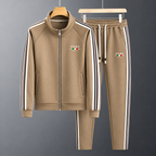 Men's Zip-Up Tracksuit with Striped Pants