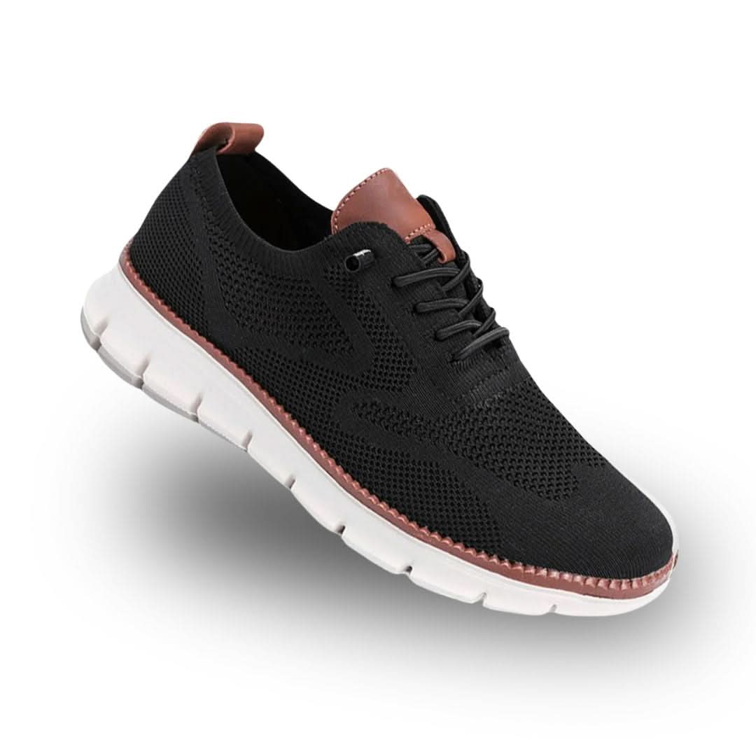 Men's Knit Lace-Up Sneakers with Flexible Sole