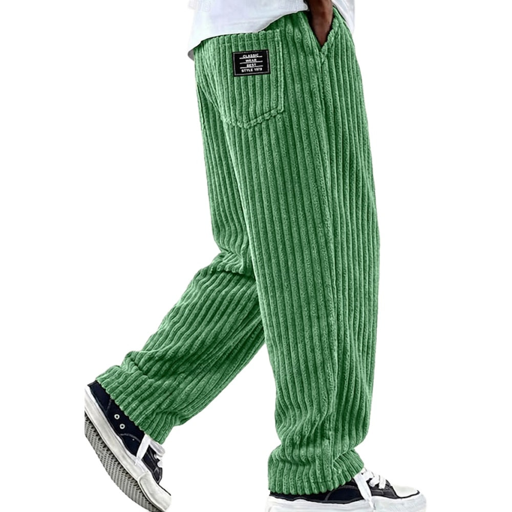 Men's Ribbed Loose Fit Casual Pants