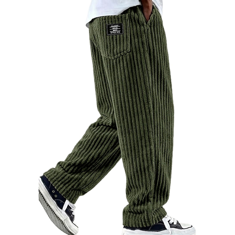 Men's Ribbed Loose Fit Casual Pants