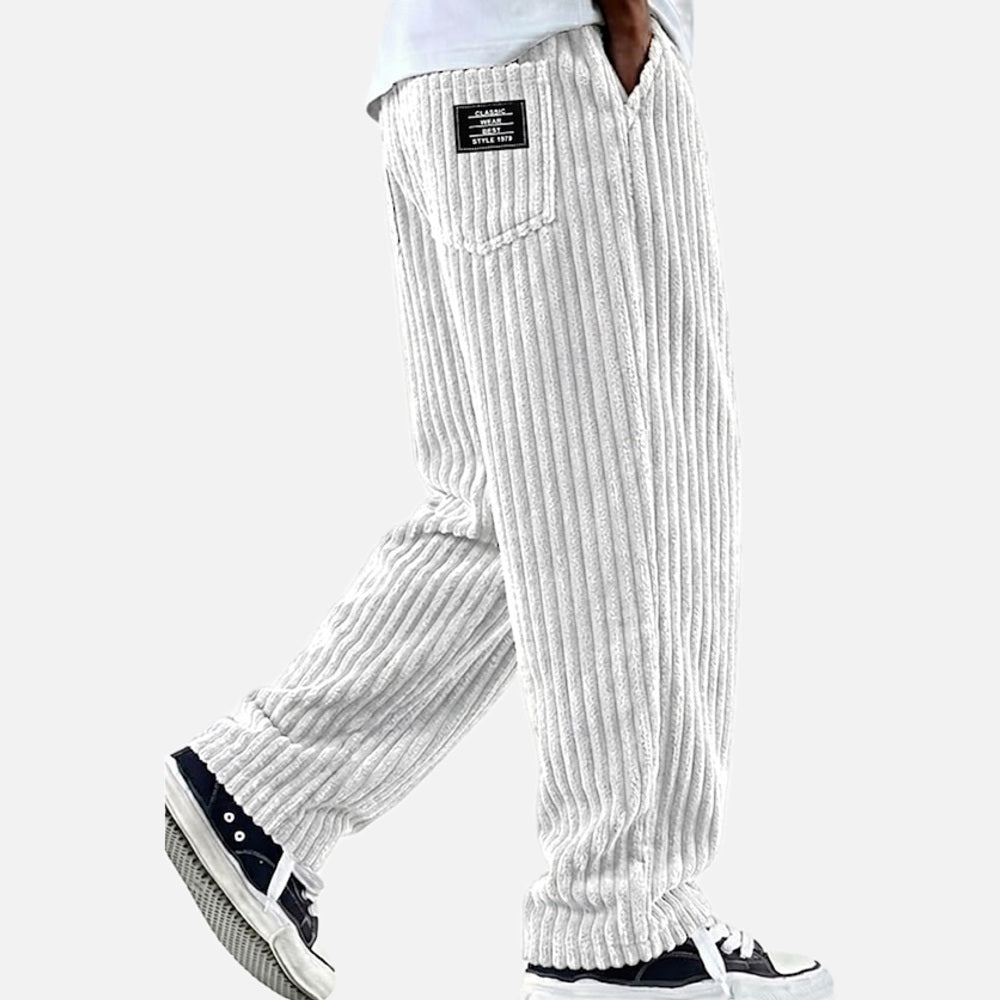 Men's Ribbed Loose Fit Casual Pants