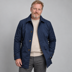 Men's Button Front Mid-Length Casual Coat