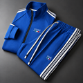 Men's Zip-Up Tracksuit with Striped Pants