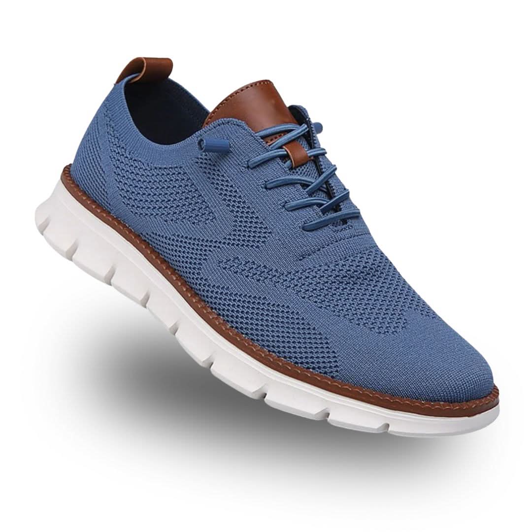 Men's Knit Lace-Up Sneakers with Flexible Sole