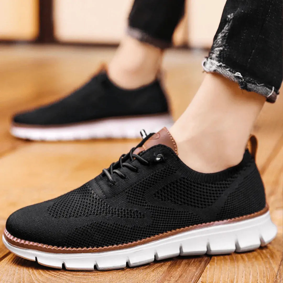 Men's Knit Lace-Up Casual Sneakers