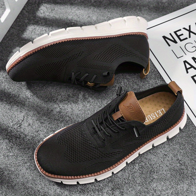 Men's Knit Low-Top Sneakers with Chunky Soles